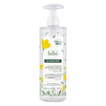 Eau nettoyante sans rinçage Klorane Bébé - flacon-pompe de 500ml