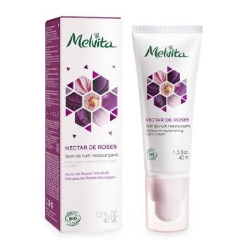 Nectar de roses soin de nuit ressourçant bio Melvita - tube de 40ml
