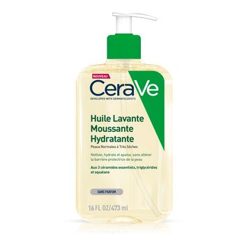 Huile lavante moussante hydratante Cerave - flacon-pompe de 473ml