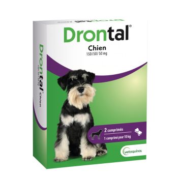 Drontal chien vermifuge Vetoquinol - boite de 2 comprimés sécables