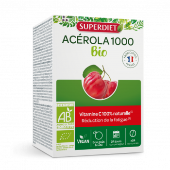 Acérola 1000 bio Super Diet - boite de 24 comprimés