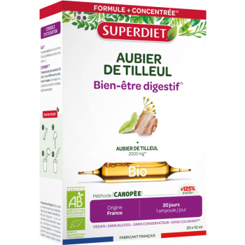 Aubier de tilleul Bio Super Diet - 20 ampoules de 15ml