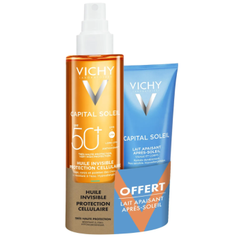 Huile invisible protection cellulaire Vichy - spray de 200ml + lait apaisant 100ml offert