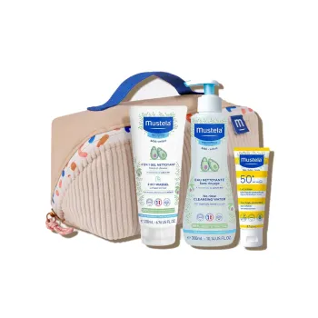 Vanity vacances b&eacute;b&eacute; Mustela - trousse de 3 produits 