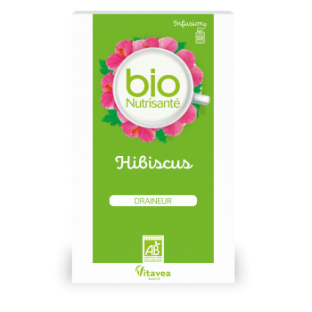 Infusion hibiscus draineur bio Vitavea - boîte de 20 sachets