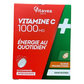 Vitamine C 1000mg saveur orange citron sans sucres Vitavea - boîte de 24 comprimés effervescents