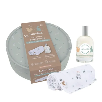 Mon coffret naissance lange et eau de senteur Luc et Léa - coffret de 2 produits