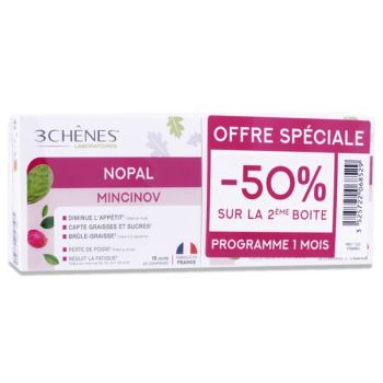 Nopal Mincinov 3 Ch&ecirc;nes - Offre sp&eacute;ciale 2 boites de 60 comprim&eacute;s