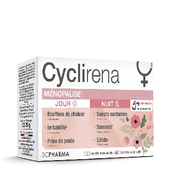 Cyclirena ménopause jour et nuit 3C Pharma - boite de 60 gélules
