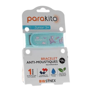 Bracelet anti-moustiques rechargeable junior Licorne Para Kito - 1 bracelet + 2 recharges