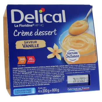 Delical Crème dessert HP/HC La Floridine saveur vanille - 4 pots de 200g