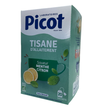Tisane d'allaitement saveur menthe citron Picot - boite de 20 sachets