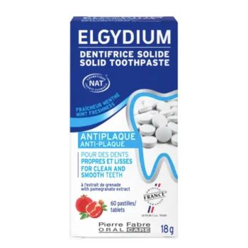 Dentifrice solide anti-plaque Elgydium - pot de 60 pastilles