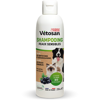 Vétosan ShampooIng peaux sensibles Clément Thékan - flacon de 200ml