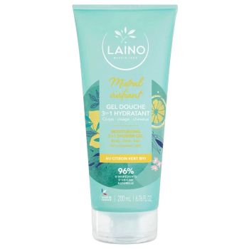 Gel douche 3en1 hydratant Mistral Vivifiant au citron vert bio Laino - tube de 200ml