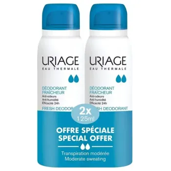 Déodorant fraîcheur offre spéciale Uriage - lot de 2 sprays de 125ml