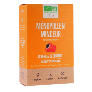 Ménopollen Minceur & bouffées de chaleur bio Léro - boîte de 60 gélules