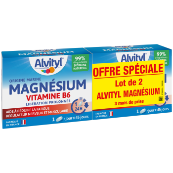 Magnésium Vitamine B6 Alvityl - 2 boîtes de 45 comprimés
