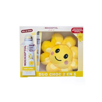 Coffert Duo choc 2 en1 Nociceptol junior - un baume de 2g, un gel froid de 20ml et une peluche offerte