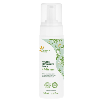 Mousse nettoyante douce à l'aloe vera Fleurance Nature - flacon-pompe de 150ml
