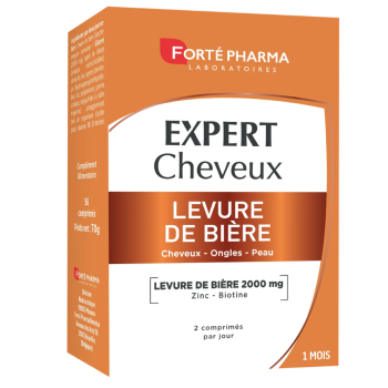 Expert cheveux levure de bière Forté Pharma - boite de 56 comprimés