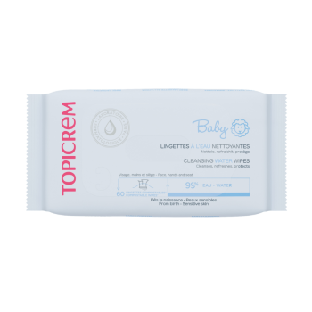 Baby lingettes à l'eau nettoyantes Topicrem - paquet de 60 lingettes 