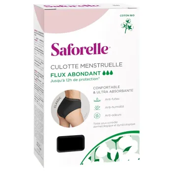 Culotte menstruelle ultra absorbante taille 42 Saforelle - 1 culotte noire