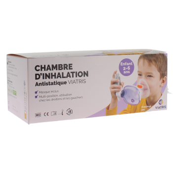 Chambre d'inhalation antistatique enfant  2 à 6 ans Viatris - boite d'une chambre d'inhalation