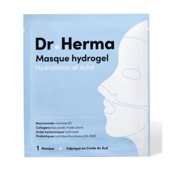 Masque hydrogel hydratation et éclat Dr Herma - 1 masque