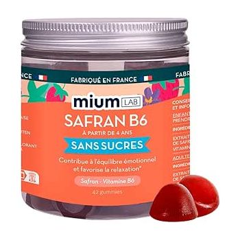 Safran B6 goût fraise Mium Lab - pot de 42 gummies