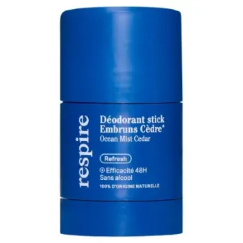 D&eacute;odorant embruns c&egrave;dre Refresh bio Respire - stick de 50g
