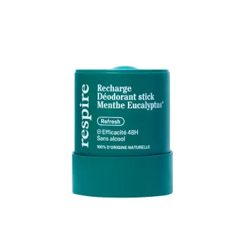 Recharge d&eacute;odorant stick menthe eucalyptus Respire - recharge de 50g