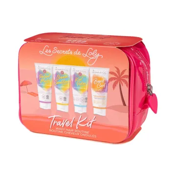 Trousse de voyage cheveux ondul&eacute;s Les secrets de Loly - trousse de 4 produits