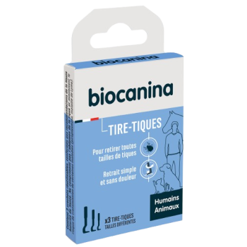 Tire-tiques humains et animaux 3 tailles différentes Biocanina - boite de 3 tire-tiques