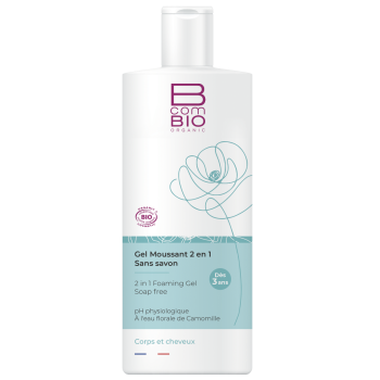 Gel moussant 2 en 1 sans savon BcomBIO - flacon de 500 ml