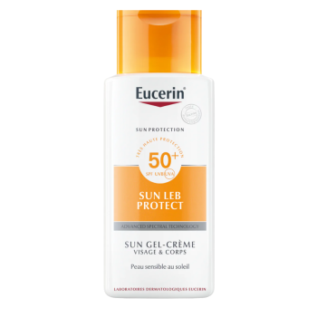 Eucerin Sun Leb Protect crème-gel visage et corps SPF 50+ - tube de 150 ml