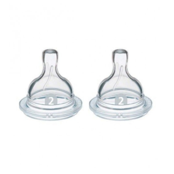 Tétine airflex 2 trous débit lent 1 moi+ Avent - 2 tétines