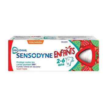 Pro-Email Dentifrice kids avec fluor goût fraise 0-6 ans Sensodyne - tube de 50ml