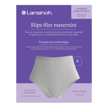 Slips filet maternité Lansinoh - boite de 4 slips filets réutilisbles