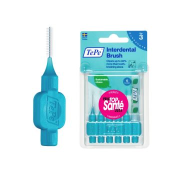 Brossettes interdentaires originales bleu taille 3 (0.6 mm) TePe - 6 brossettes
