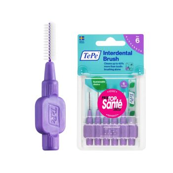 Brossettes interdentaires originales violet taille 6 (1.1 mm) TePe - 6 brossettes