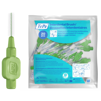 Brossettes interdentaires originales vert taille 5 (0.8mm) TePe - 20 brossettes