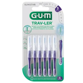 Brossette interdentaire Sunstar Trav-ler 1.2 mm Gum - 6 brossettes