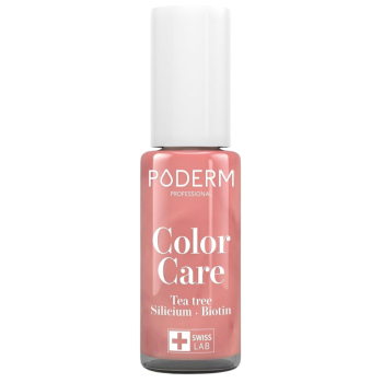 Vernis color care tea tree rose brillant Poderm - flacon de 8ml