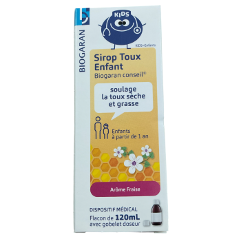 Biogaran conseil Sirop toux enfant arôme fraise - flacon de 120ml