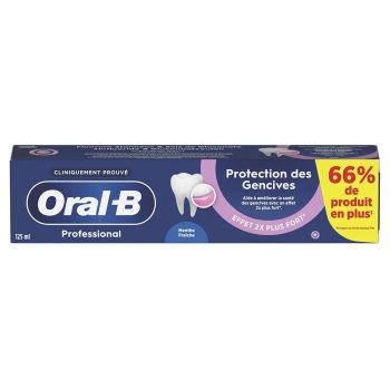 Dentifrice protection des gencives arôme menthe fraîche Oral B Profesionnal - tube de 125ml