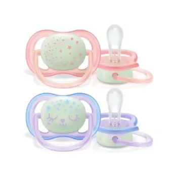 Sucette de nuit ultra air silicone 0-6 mois Avent - boîte de 2 sucettes