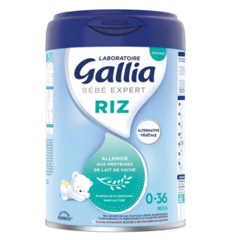 B&eacute;b&eacute; expert Riz Lait en poudre 0-36 mois Gallia - pot de 800g