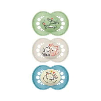 Sucette anatomique Original jour/nuit 18 mois+ bleu Mam - lot de 3 sucettes