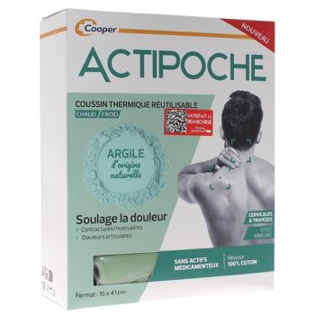 Actipoche Coussin thermique argile cervicales et trapèzes Cooper - un coussin